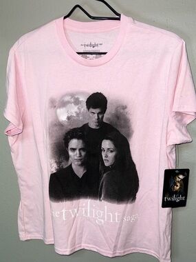 Twilight Saga Pink Graphic Tee - Women Short Sleeve